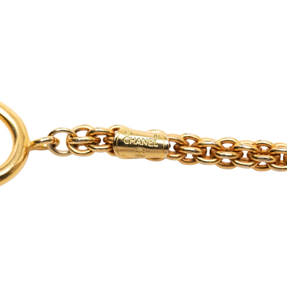 Pre-Loved Chanel Gold Plated Diamond Strass Station Chain Long Necklace - Picture 4 of 5